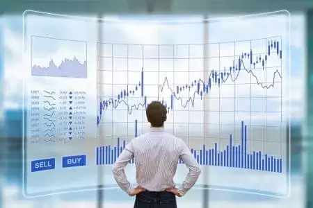 Picture of man staring at stock chart