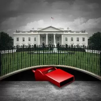 RED WHISTLE COMING UP FROM UNDER THE WHITE HOUSE